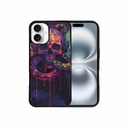 iPhone 16 Plus Case — Snakes And Skulls And Snakes Skulls, Unique Phone Case Design