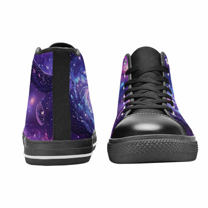 WOMEN'S Galaxy Snake Print High Top Canvas Aesthetic Sneakers
