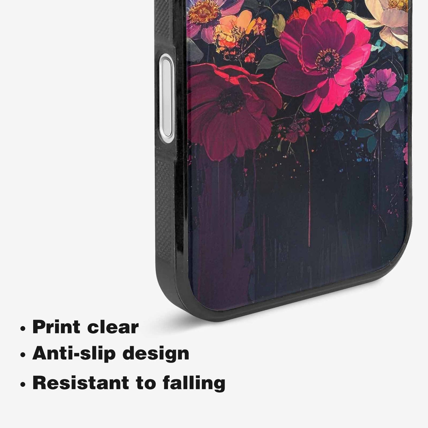 iPhone 16 Plus Case — Shadowy Glitch Floral Pattern Hundreds Of, Custom Phone Case