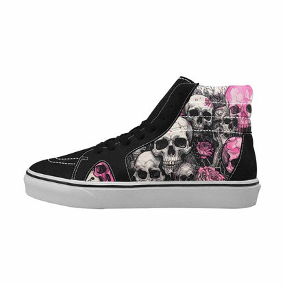 MEN'S Skull Roses High Top Canvas Grunge Custom Shoes