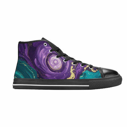 MEN'S Marble Galaxy Swirl High Top Canvas Grunge Custom Shoes