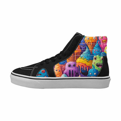 MEN'S Melting Ice Cream Monster High Top Canvas Kaleidoscope Sneakers