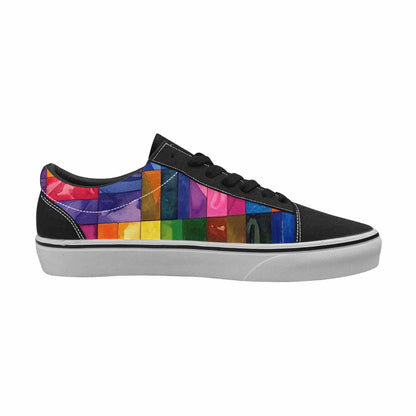 WOMEN'S Transgender Flag Color Canvas Lace-Up Neon Fantasy Sneakers