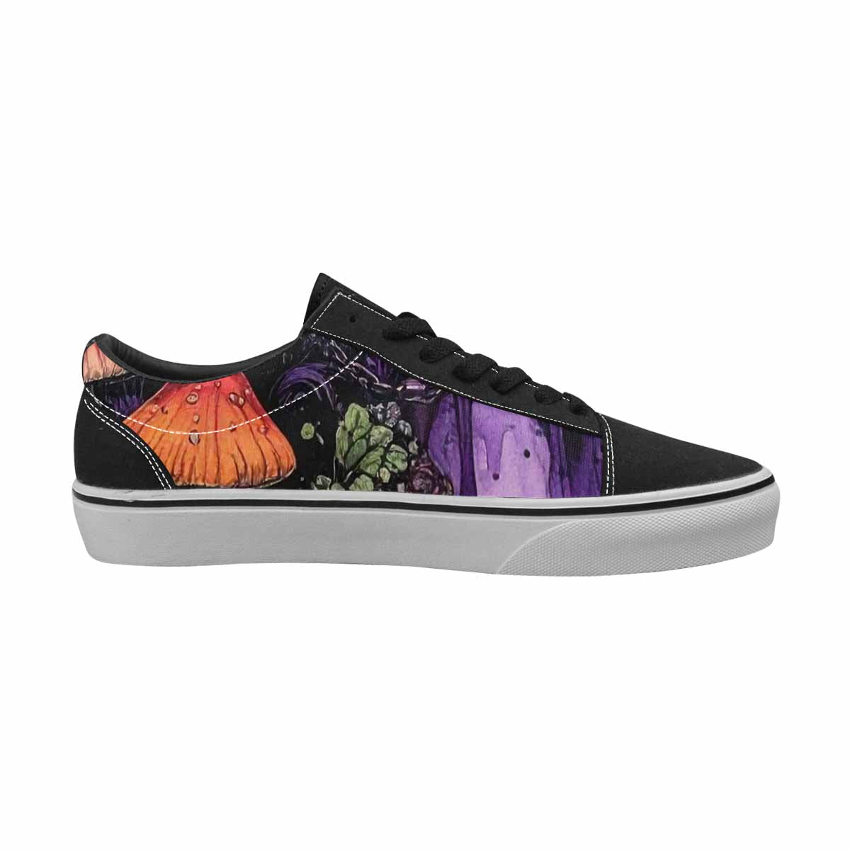 WOMEN'S Rainbow Drip Mushrooms Lace-Up Canvas Vibrant Chaos Sneakers