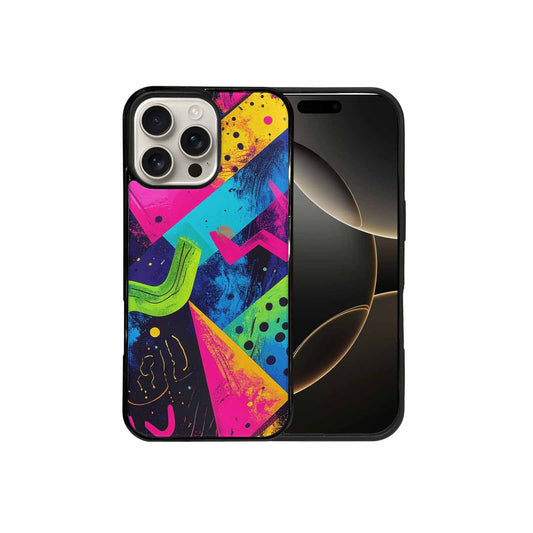 iPhone 16 Pro Max Case — Memphis Squiggles Triangles Dots Personalized Phone, Custom Phone Case