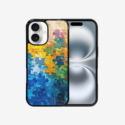 iPhone 16 Case — Autism Puzzle Pieces Puzzle Piece Pattern, Unique Phone Case Design
