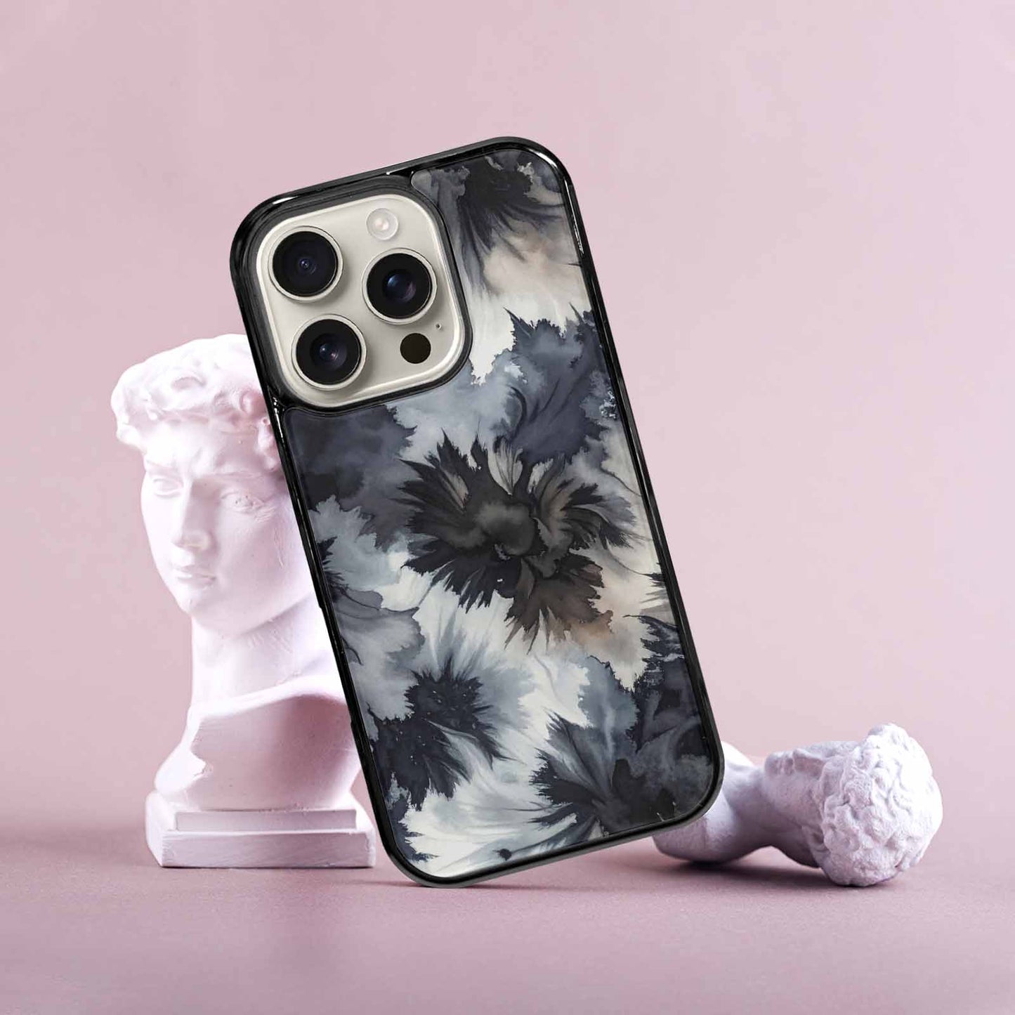 iPhone 16 Pro Case — Tie Dye Black And Gray Blended, Custom Phone Case