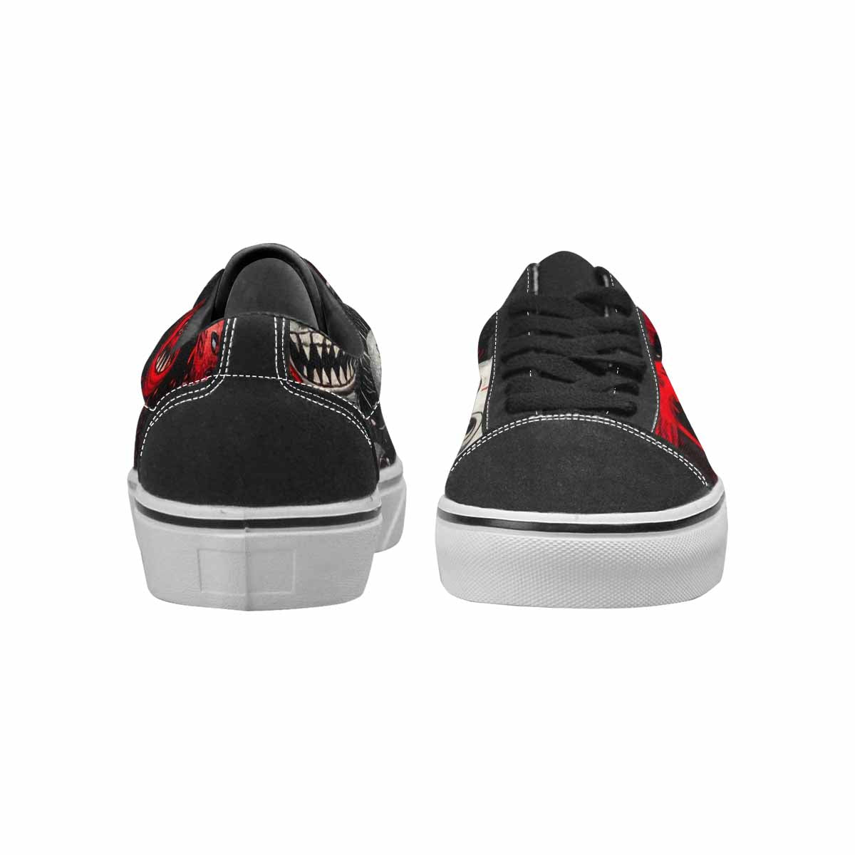 MEN'S Monsters Black & Red Ink Canvas Unique Print Surreal Custom Canvas Shoes