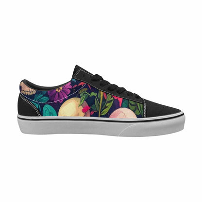 WOMEN'S Skulls  Botanical Skulls Lace-Up Canvas Wallpaper Art Sneakers