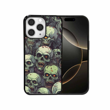 iPhone 15 Pro Max Case — Zombie Head Pattern Hundreds Of Small, Custom Print Case Cover