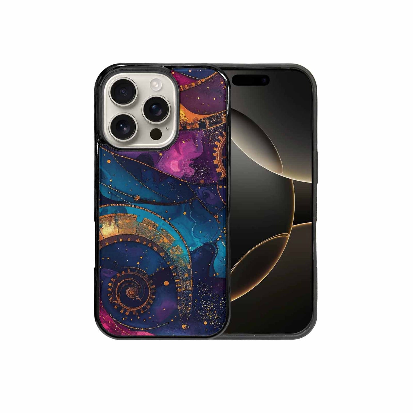 iPhone 16 Pro Case — Steampunk Galaxy Art Seamless Pattern Vibrant, Unique Phone Case Design
