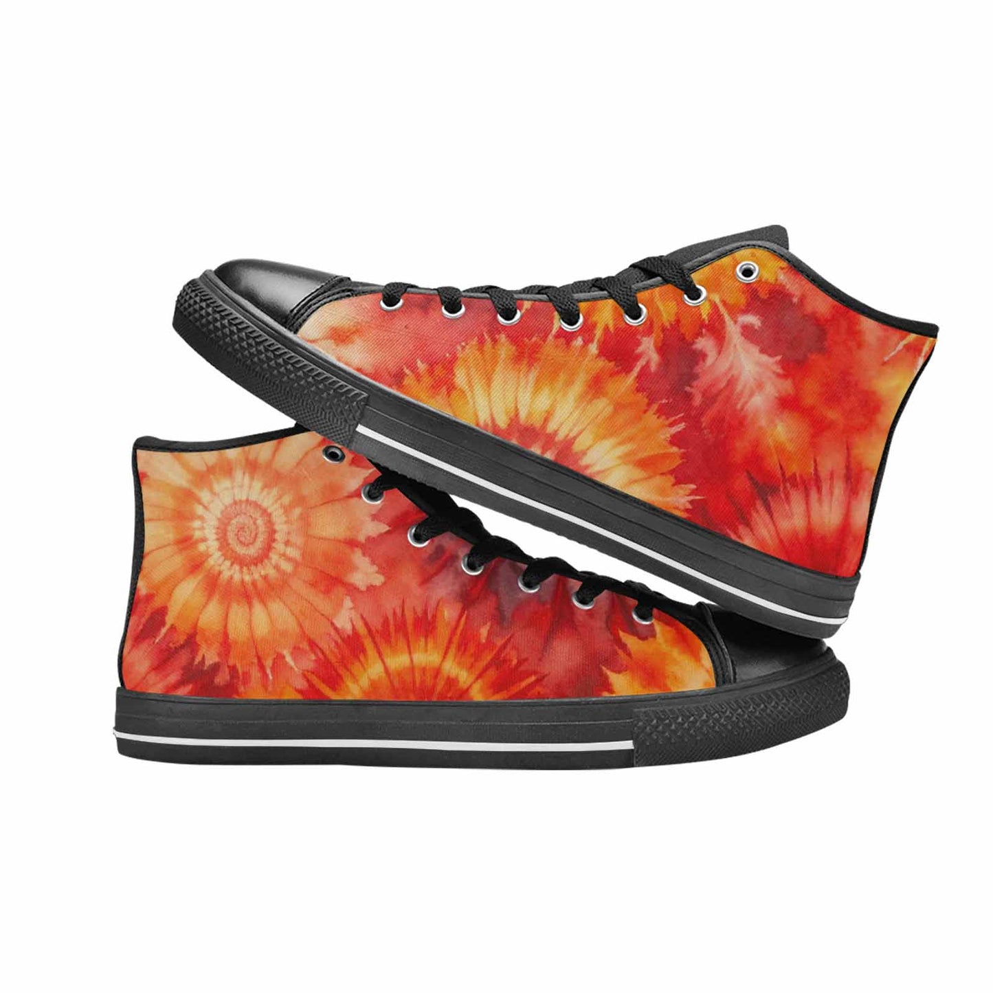 MEN'S Tie Dye - High Top Canvas Dark Academia Custom Shoes