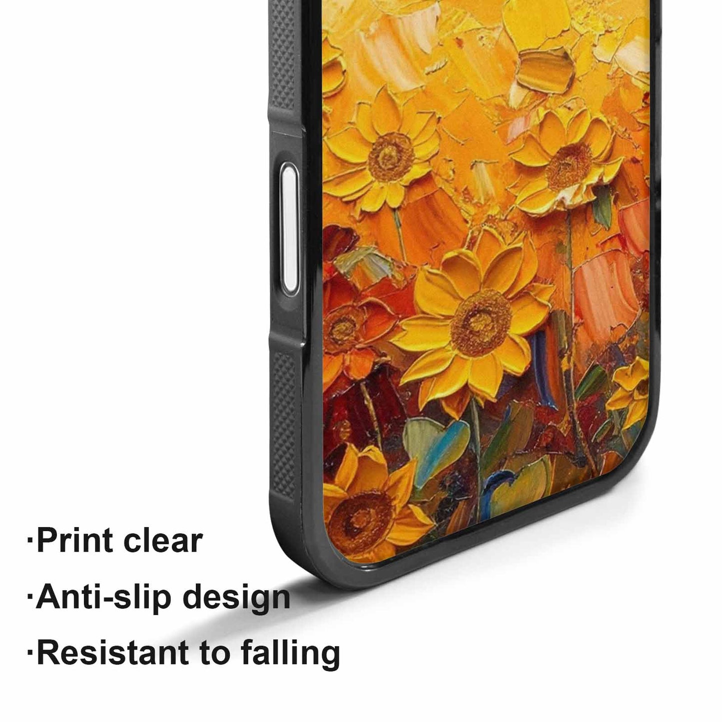 iPhone 17 Case — Impressionist Sunflower Brushstroke Pattern Floral, Custom Made Phone Cover