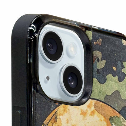 iPhone 15 Plus Case — Military Camo Texture Combined With Distressed, Custom Designed Case Cover
