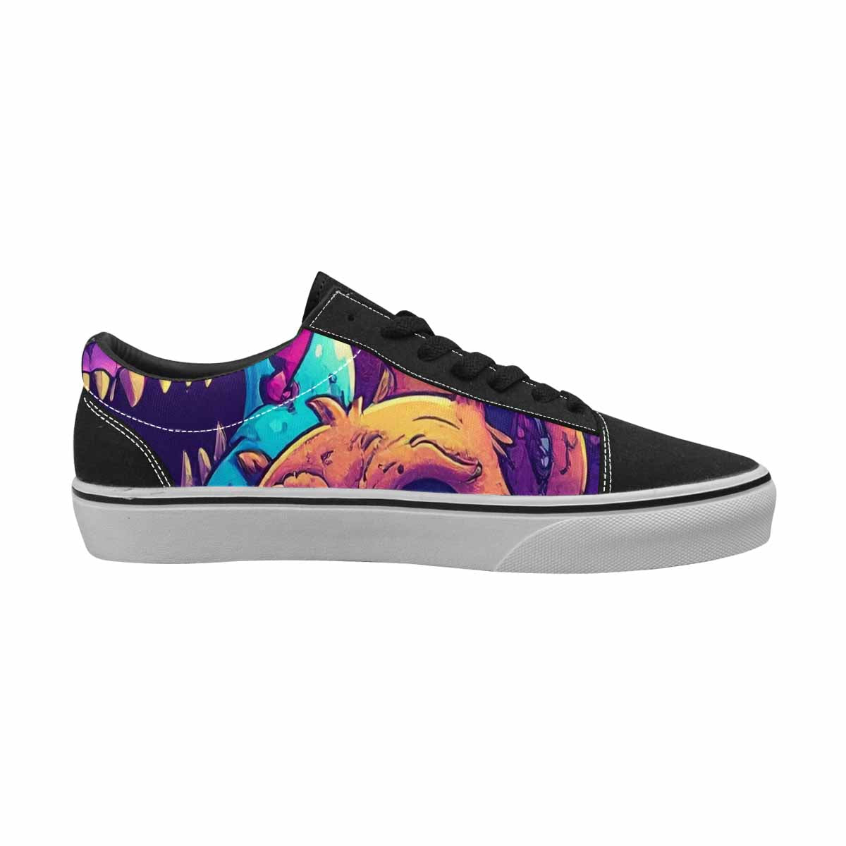 WOMEN'S Overlapping Endlessly No Empty Lace-Up Canvas Vibrant Chaos Sneakers