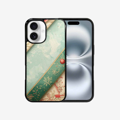 iPhone 16 Case — Christmas Wrapping Paper Pattern Art Wallpaper, Custom Printed Phone Case