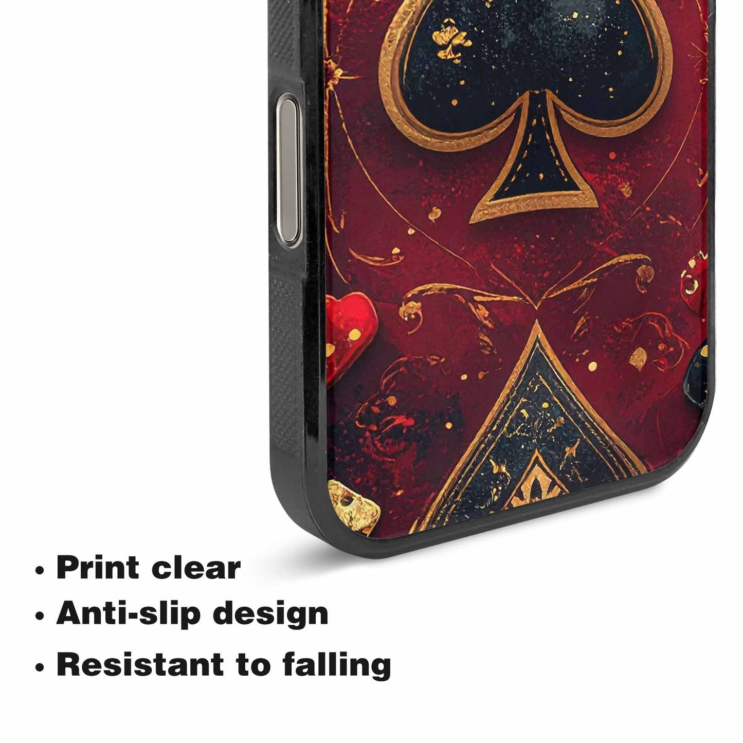 iPhone 16 Pro Case — Playing Card Suits Pattern Poker Chips, Personalized Phone Case