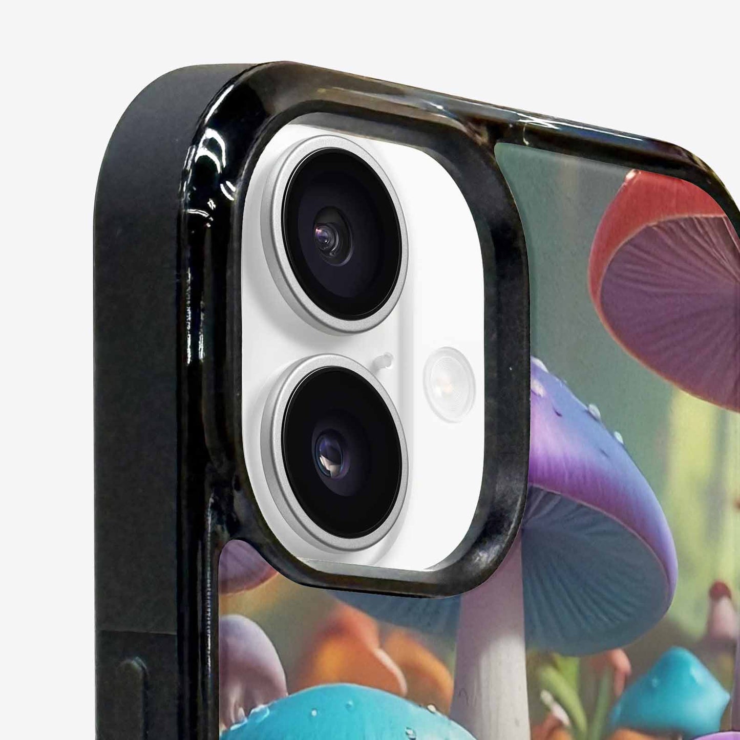 iPhone 16 Plus Case — Overlapping Endlessly No Empty Space Mushrooms, Custom Print Case Cover