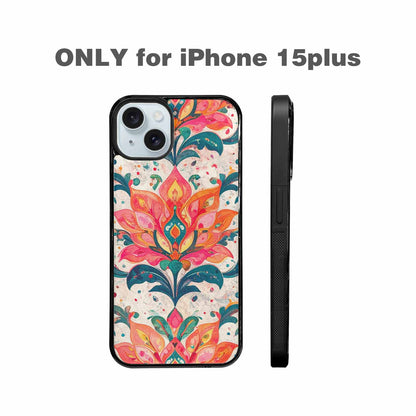 iPhone 15 Plus Case — Marble Floral, Custom Phone Case