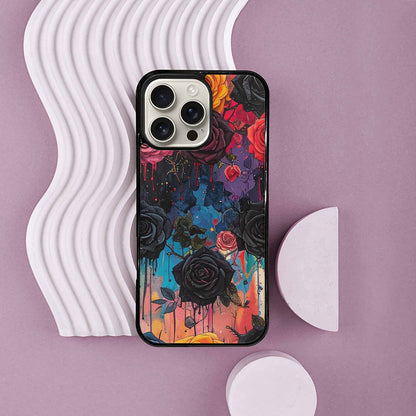 iPhone 16 Pro Max Case — Gothic Rose Gothic Roses Pattern Hundreds, Personalized Phone Case