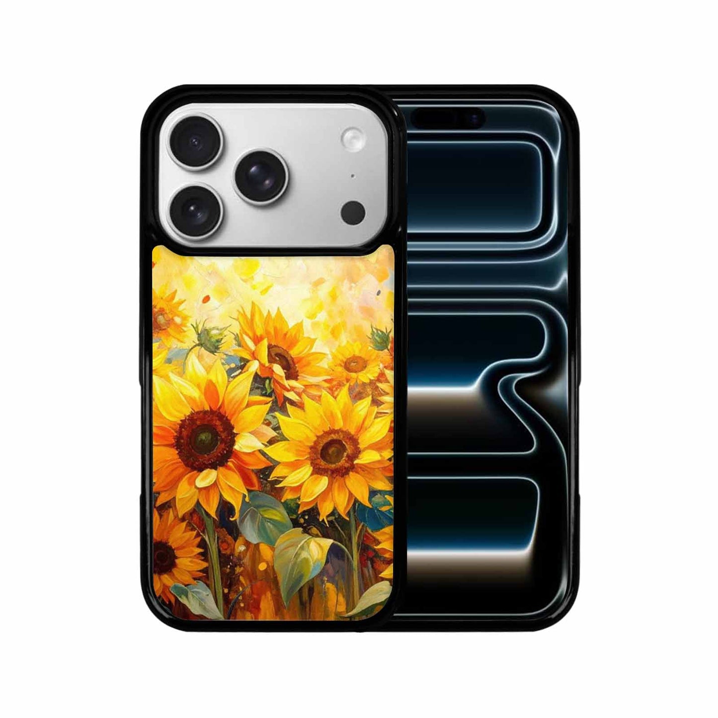 iPhone 17 Pro Case — Impressionist Sunflower Brushstroke Pattern Hundreds Floral, Customized Protective Case