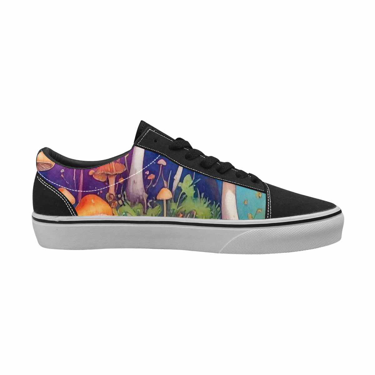 WOMEN'S Mushrooms  Tie Dye Lace-Up Canvas Melting Art Custom Sneakers