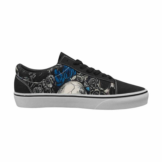 WOMEN'S Skull Roses Lace-Up Canvas Wallpaper Art Custom Sneakers