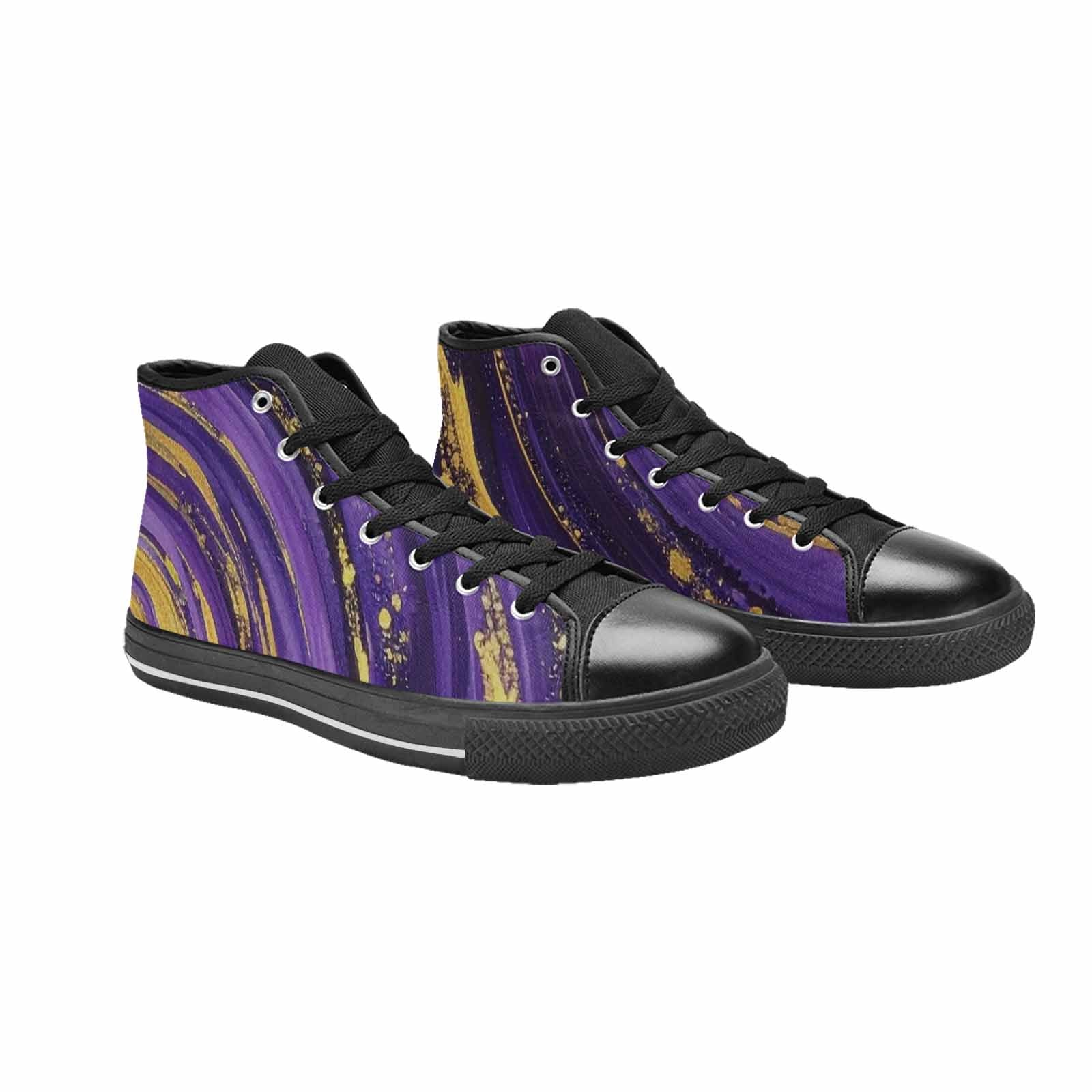 WOMEN'S Starry Night Nebula Brushstroke High Top Canvas Surreal Sneakers