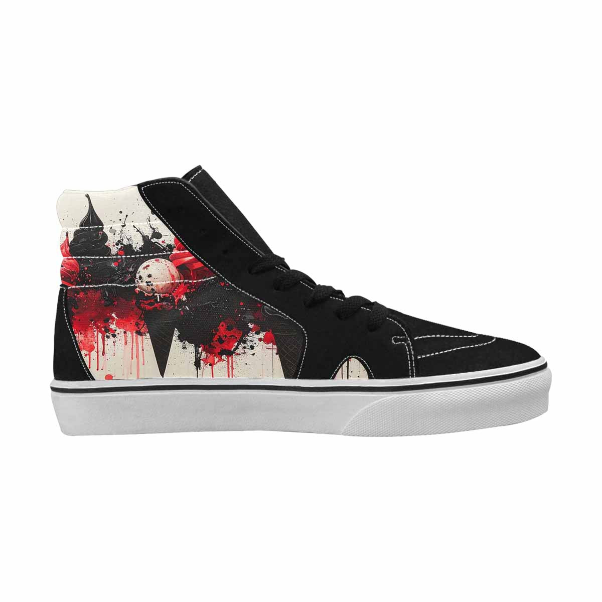MEN'S Ice Cream Motif High Top Canvas Vibrant Chaos Custom Sneakers