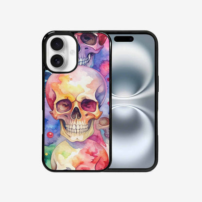 iPhone 16 Case — Kulls Watercolor Skulls Small Skull Pattern, Personalized Phone Case