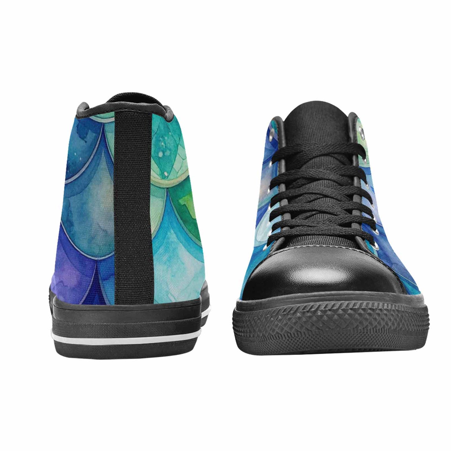 MEN'S Mermaid Scale High Top Canvas Vivid Sneakers