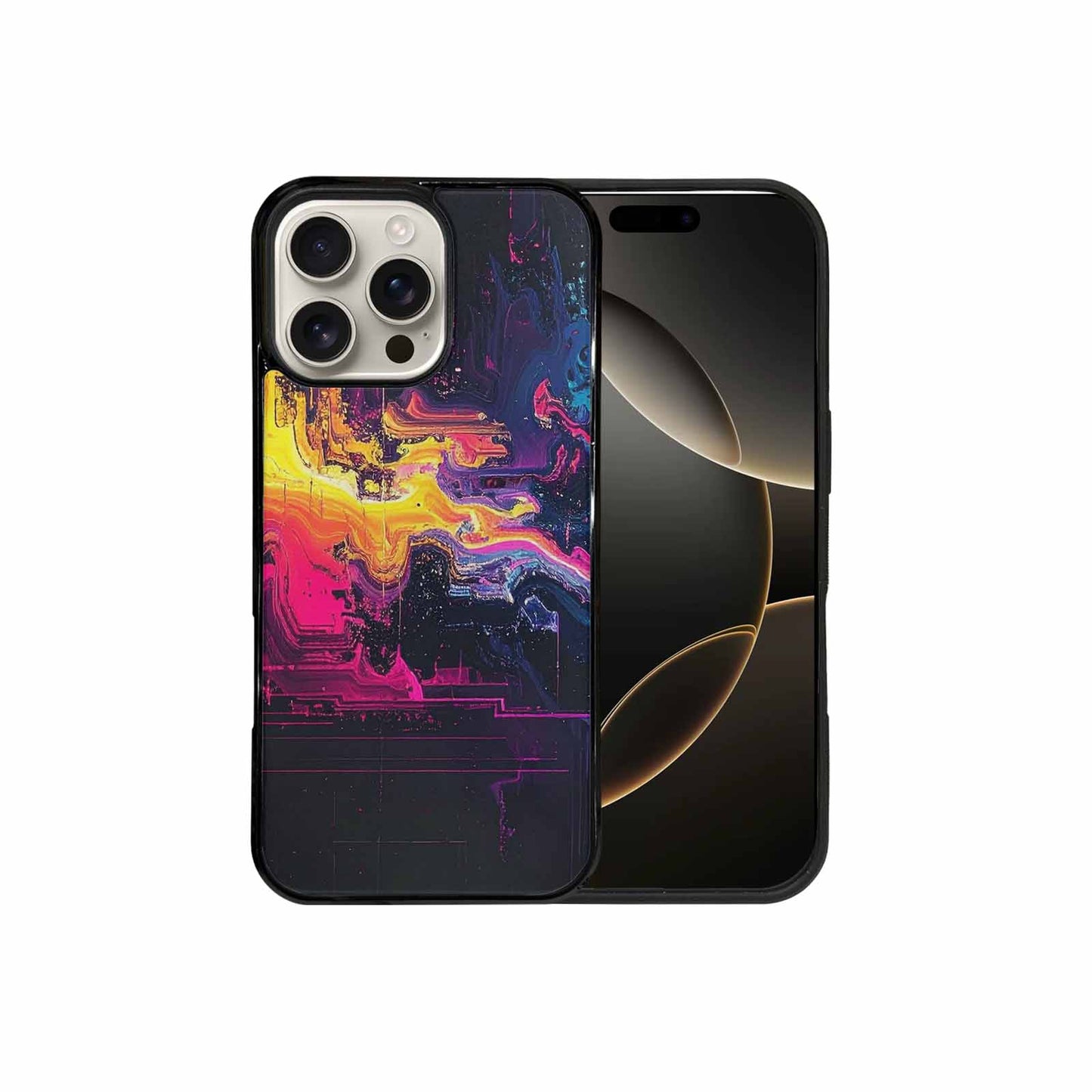 iPhone 16 Pro Max Case — Glitch Dark Art Seamless Pattern Vibrant, Original Design Phone Case
