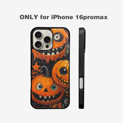 iPhone 16 Pro Max Case — Cartoon Pumpkin Monster, Custom Art Phone Cover