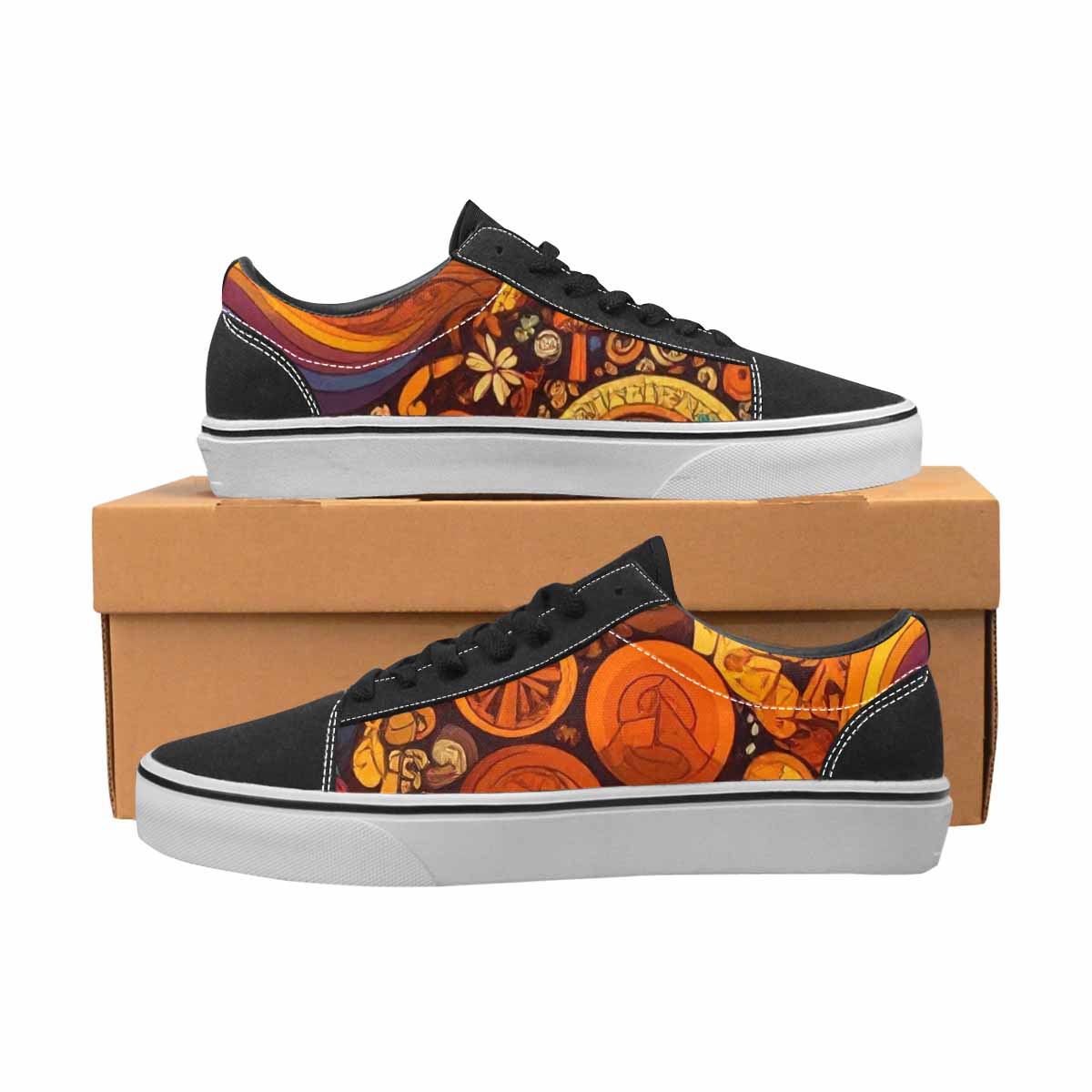 MEN'S Groovy 70S Peace Canvas Lace-Up Surreal Sneakers