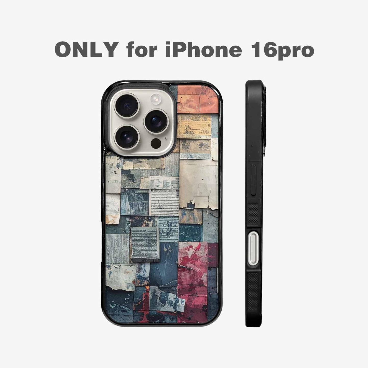 iPhone 16 Pro Case — Distressed Grunge Texture Pattern Hundreds Of, Customized Protective Case
