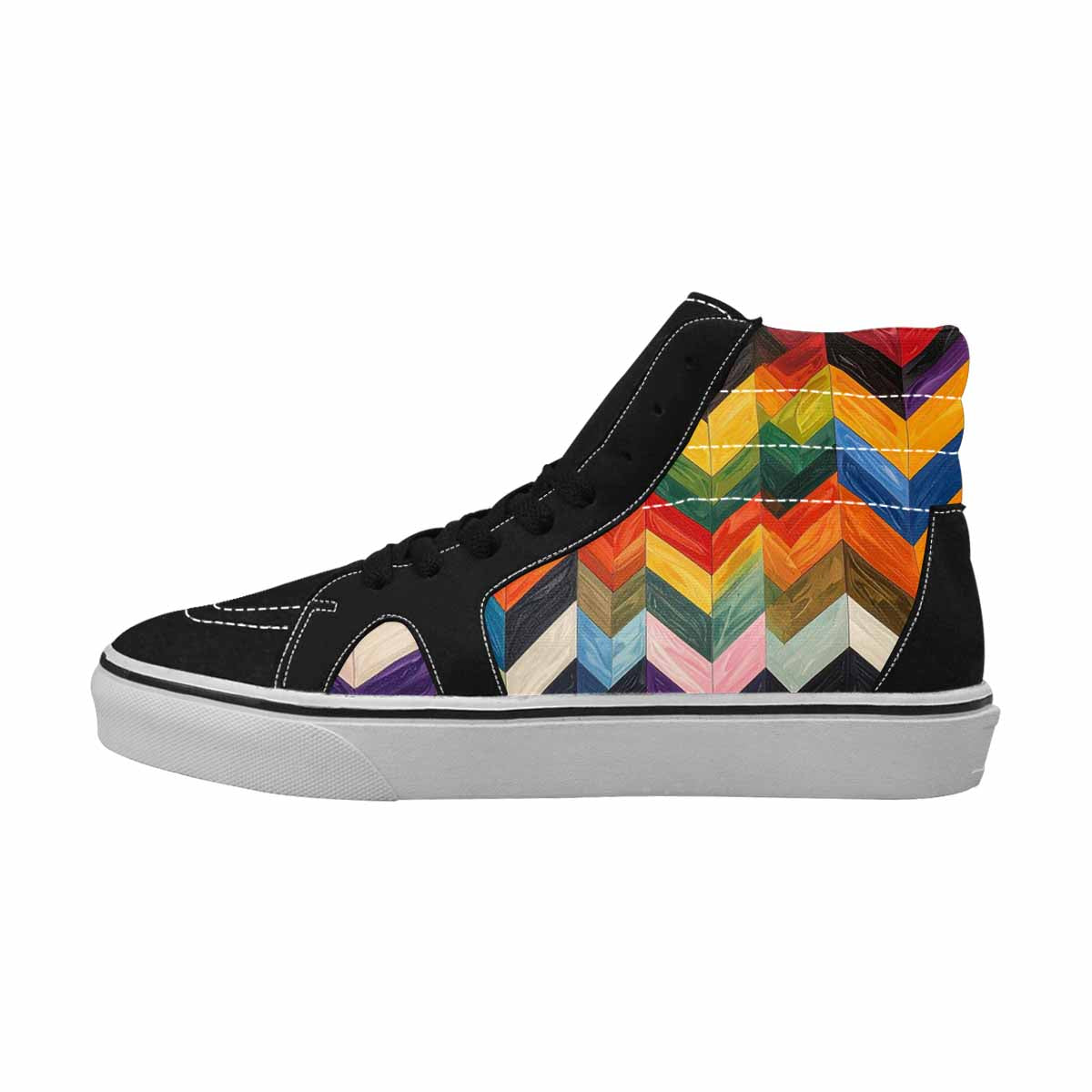 WOMEN'S Progress Pride Flag High Top Canvas Grunge Custom Sneakers