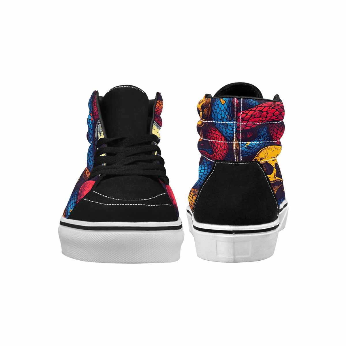WOMEN'S Snake Skulls Print High Top Canvas Y2K Custom Shoes
