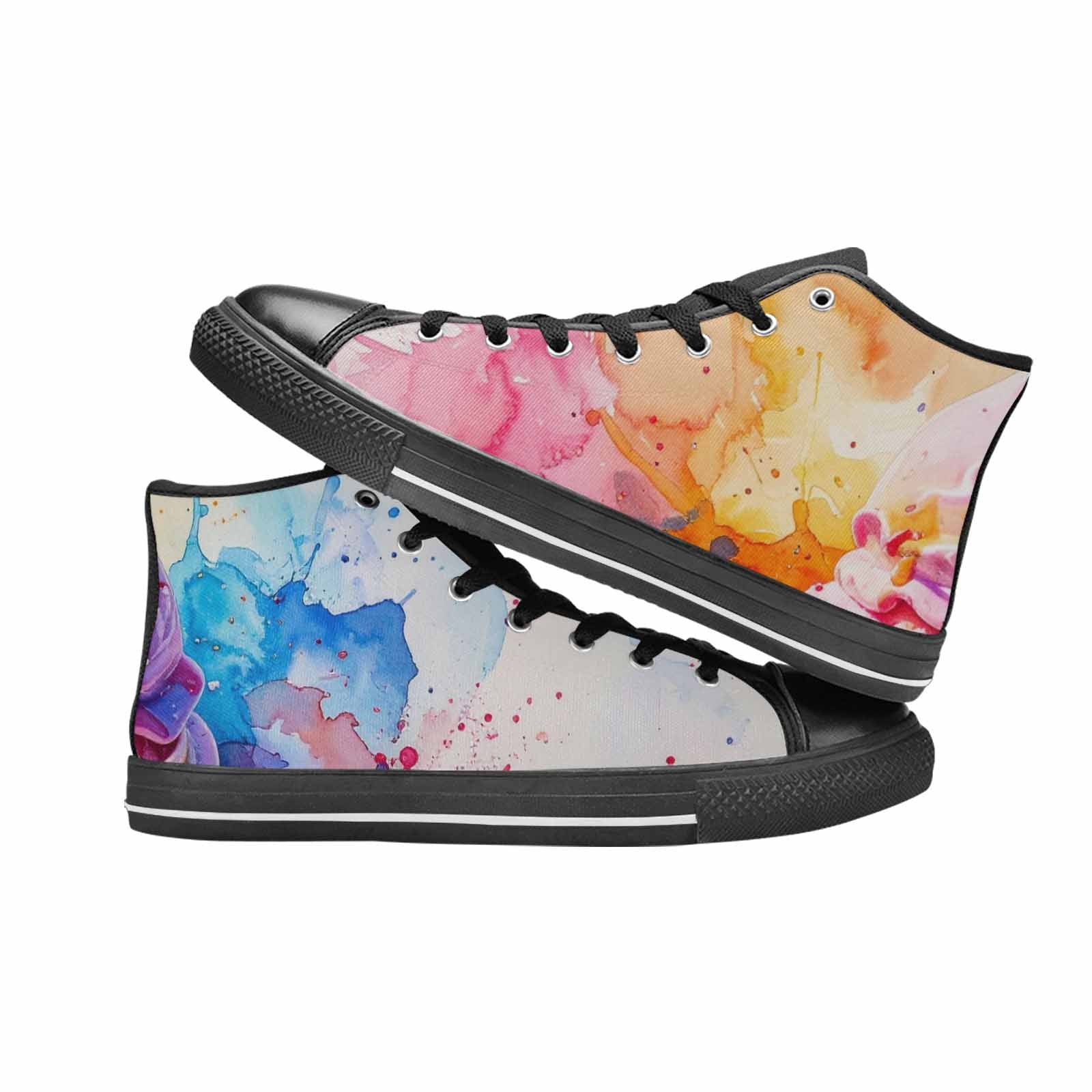 WOMEN'S Melting Icecream Collage High Top Canvas Neon Fantasy Shoes