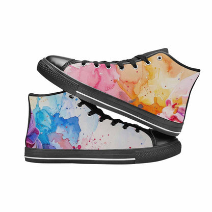 WOMEN'S Melting Icecream Collage High Top Canvas Neon Fantasy Shoes