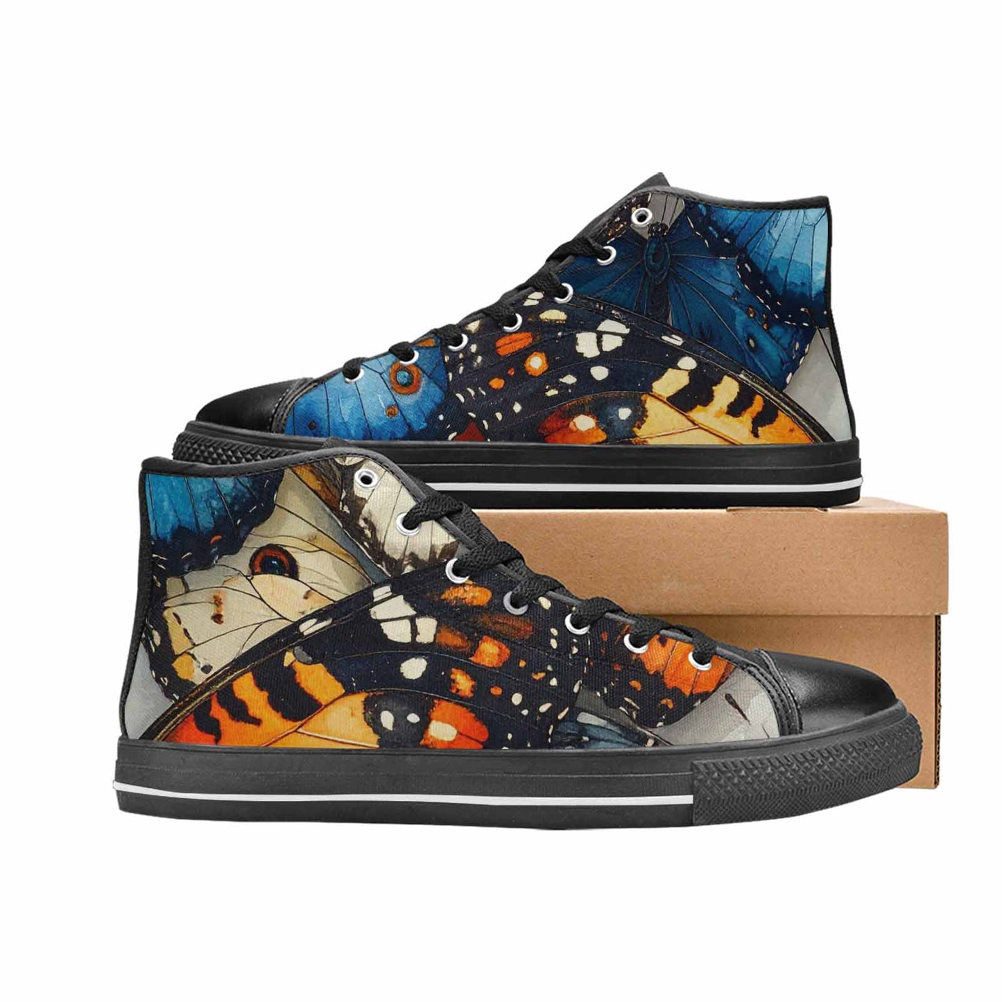 MEN'S Butterfly Wing High Top Canvas Neon Fantasy Shoes