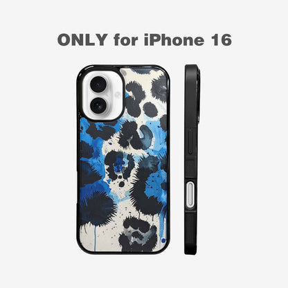 iPhone 16 Case — Animal Print Black Blue Ink Animal, Customized Protective Case