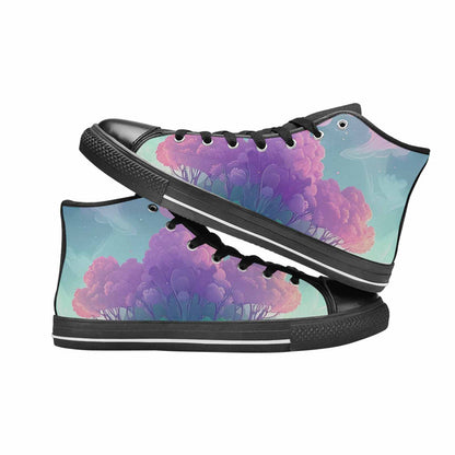 WOMEN'S Surrealist Dreamscape High Top Canvas Grunge Shoes