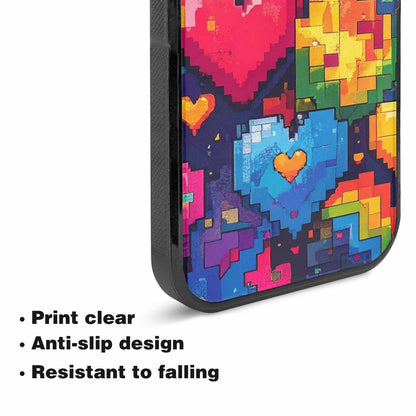 iPhone 15 Plus Case — Pixel Art 8 Bit Burst Pattern, Custom Designed Case Cover