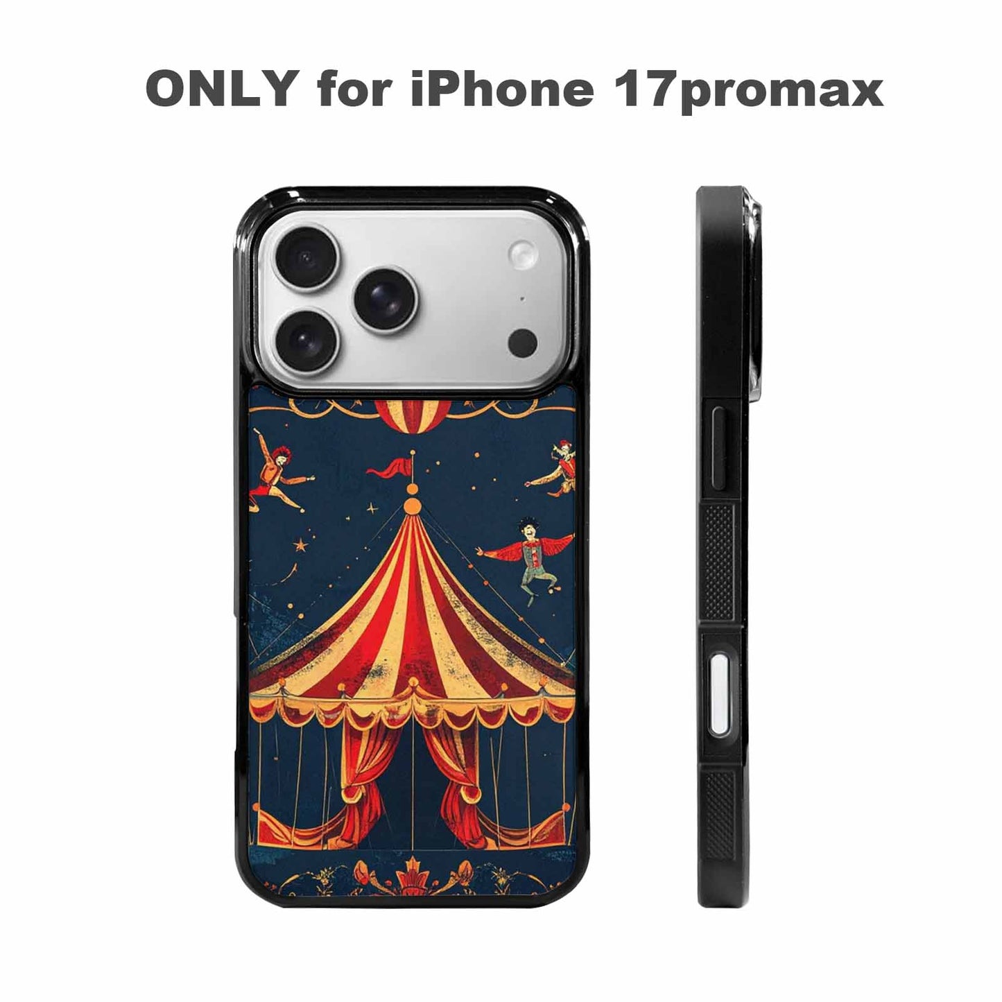 iPhone 17 Pro Max Case — Vintage Circus Art Pattern Retro Vintage, Custom Made Phone Cover