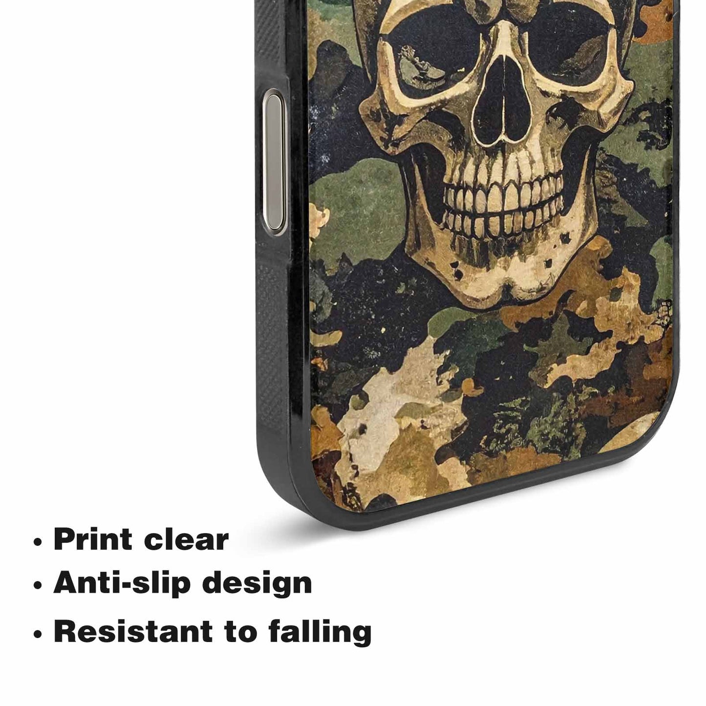 iPhone 16 Pro Case — Military Camo Texture Combined With Distressed, Custom Art Phone Cover