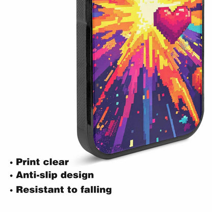 iPhone 15 Plus Case — Pixel Art 8 Bit Burst Pattern, Unique Phone Case Design