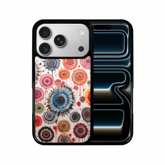 iPhone 17 Pro Case — Tie Dye Swirls Black Red Tie, Custom Designed Case Cover