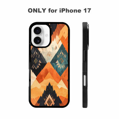 iPhone 17 Case — Small Southwestern Geometric Diamond Original Art, Personalized Phone Case