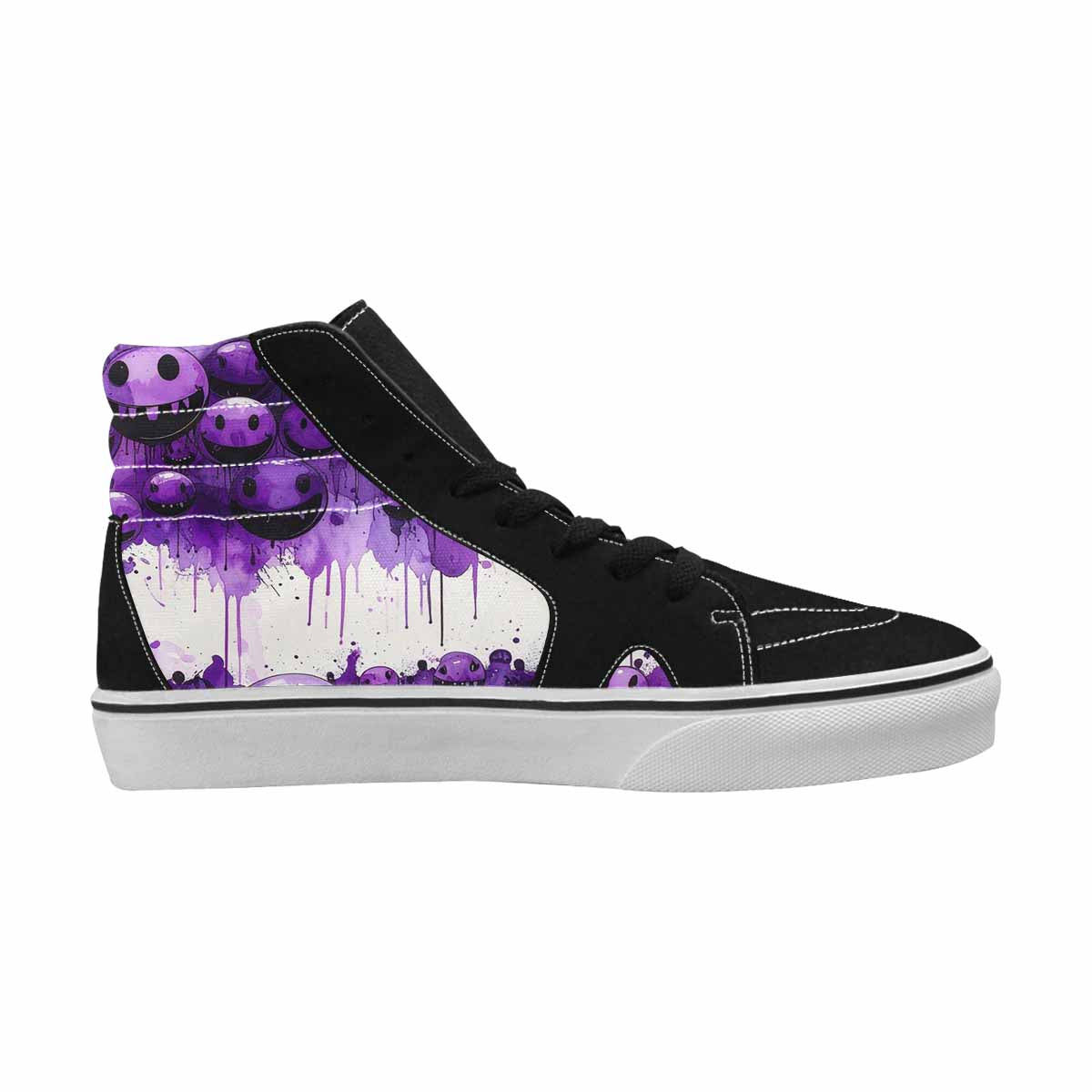 MEN'S Melting Moon Smiley High Top Canvas Surreal Shoes