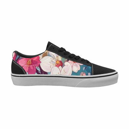 WOMEN'S Cherry Blossom Branch Lace-Up Canvas Dark Academia Custom Sneakers